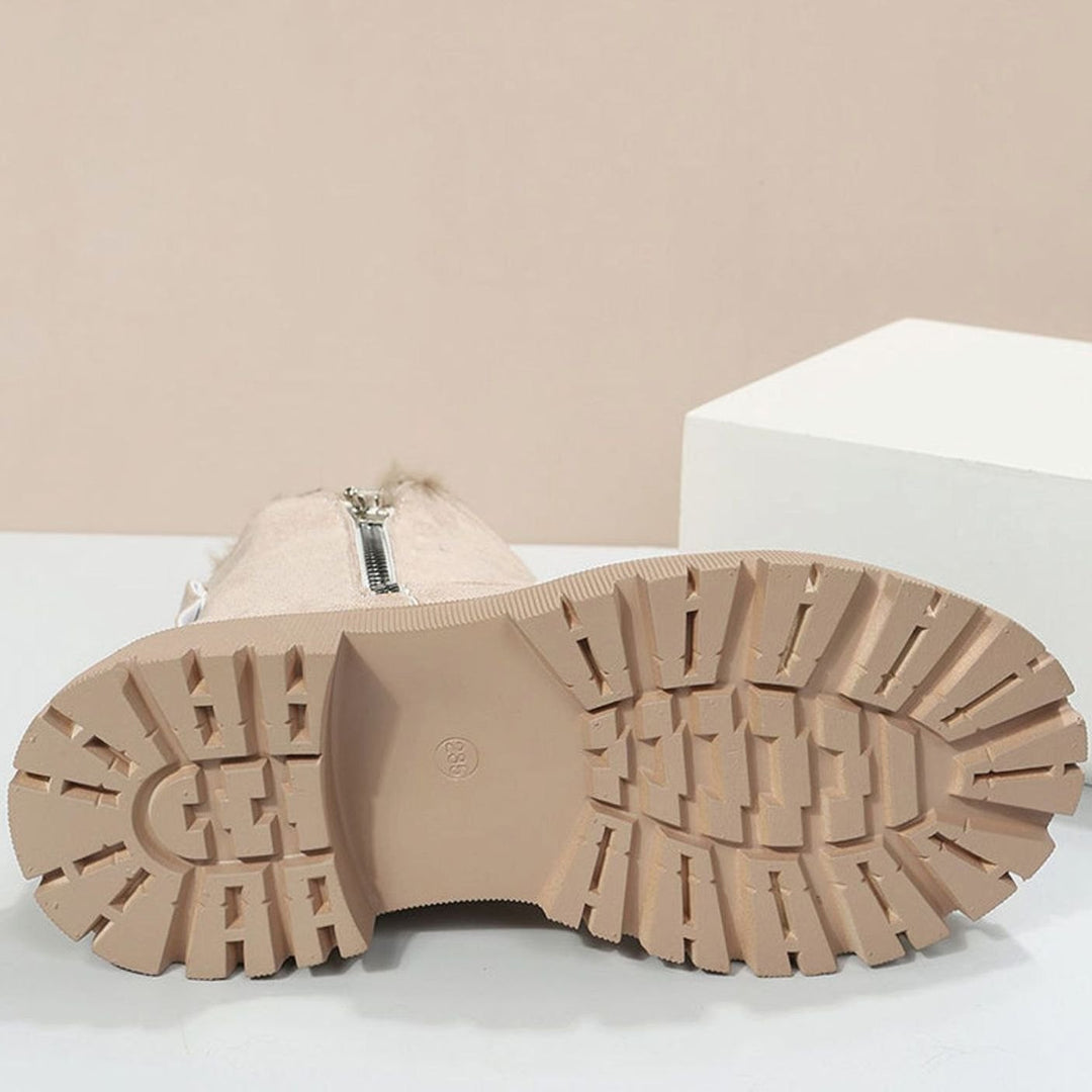 Women's Fleece-Lined Suede Slip-On Winter Ankle Boots