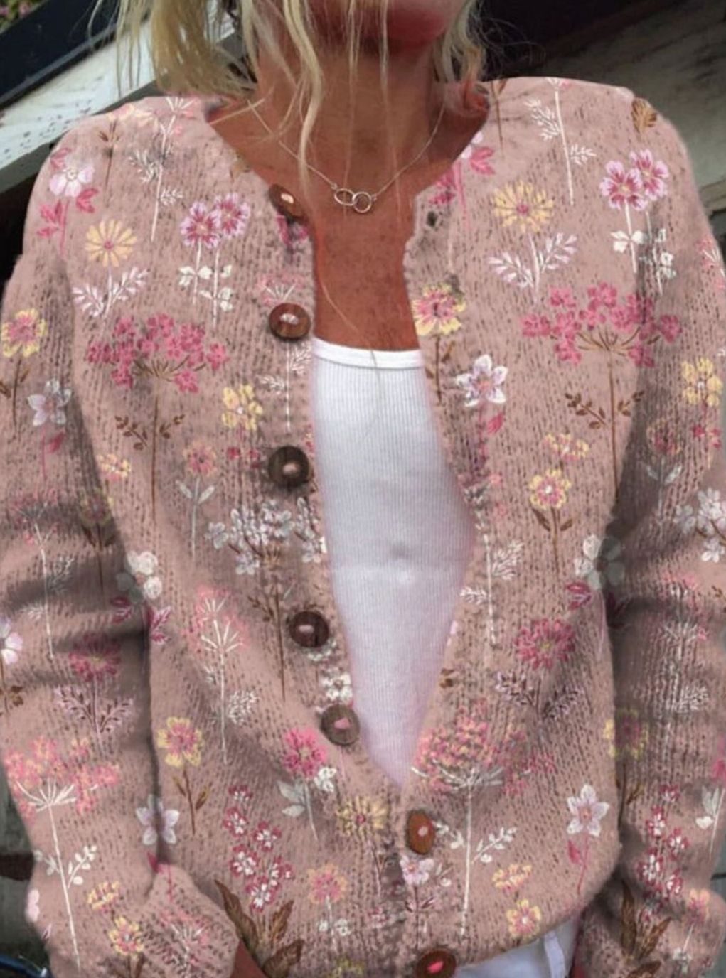 Women's Floral Embroidered Button-Front Knit Cardigan - Style 3