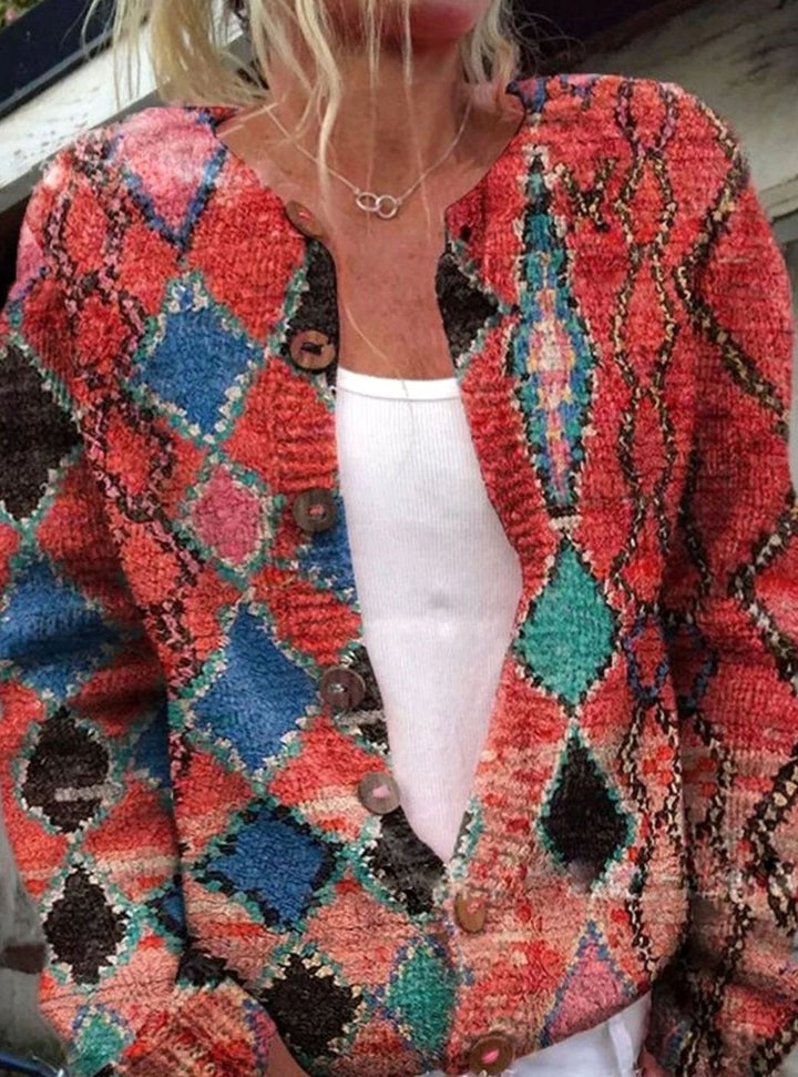 Women's Floral Embroidered Button-Front Knit Cardigan - Style 7