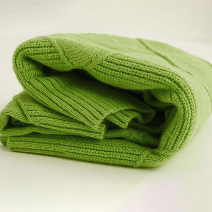Women's Geometric Knit Turtleneck Jumper Relaxed Fit