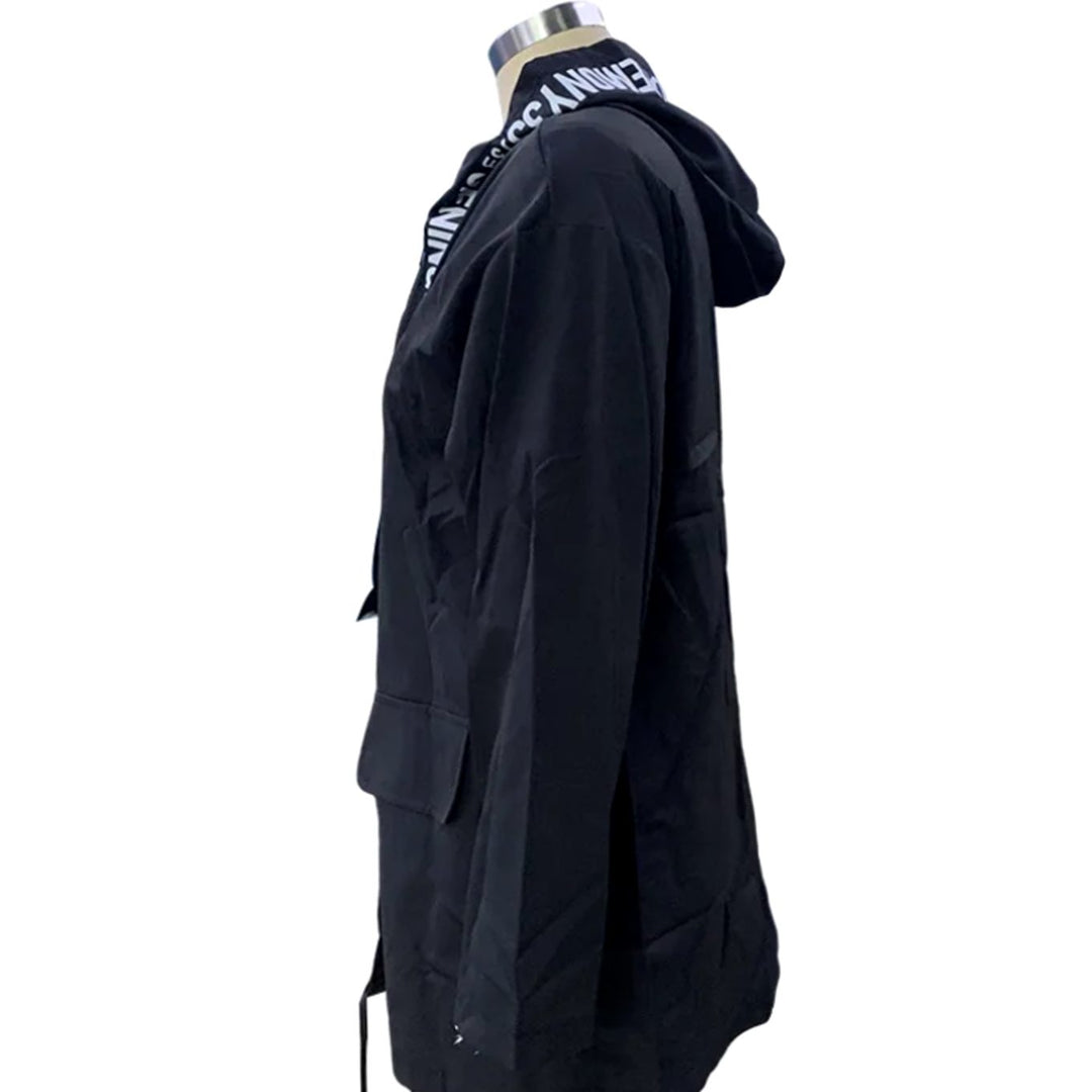 Women's Graphic-Trim Hooded Zip-Up Trench Coat