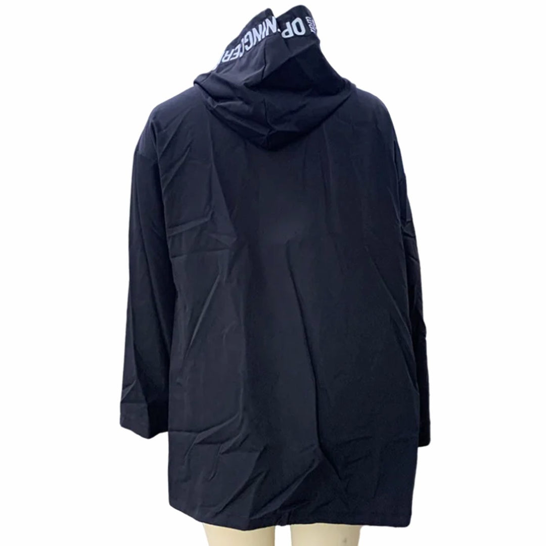 Women's Graphic-Trim Hooded Zip-Up Trench Coat