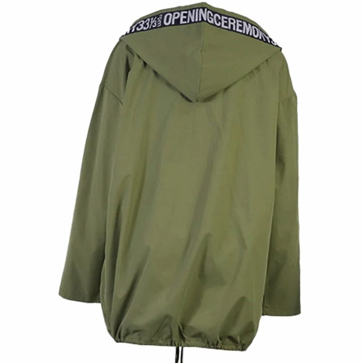 Women's Graphic-Trim Hooded Zip-Up Trench Coat