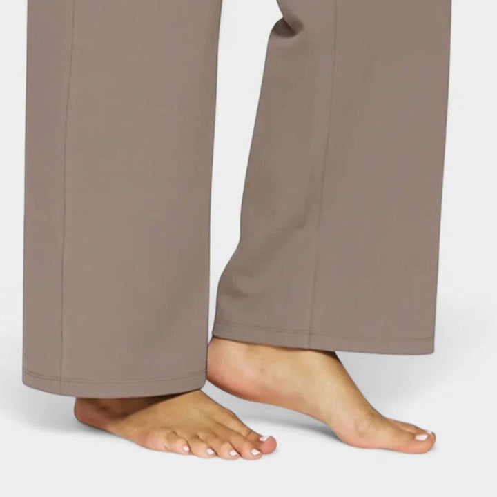 Women's High-Waist Wide-Leg Pull-On Trousers Deep Side Pockets