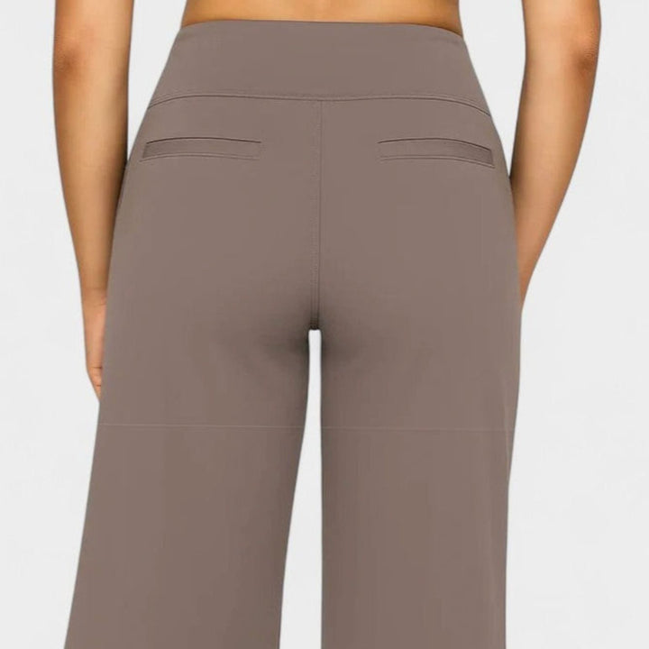Women's High-Waist Wide-Leg Pull-On Trousers Deep Side Pockets