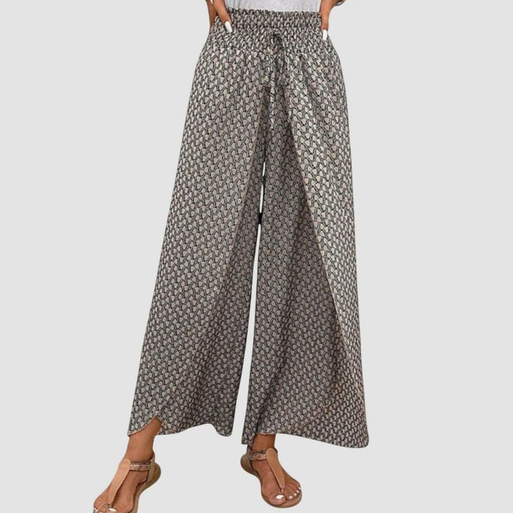 Women's High-Waisted Palazzo Printed Wide-Leg Trousers