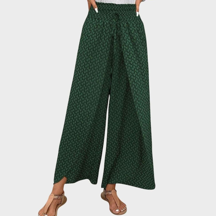 Women's High-Waisted Palazzo Printed Wide-Leg Trousers