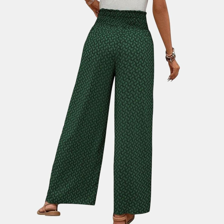 Women's High-Waisted Palazzo Printed Wide-Leg Trousers