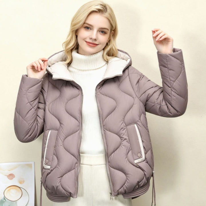 Women's Hooded Boxy Quilted Short Puffer Jacket