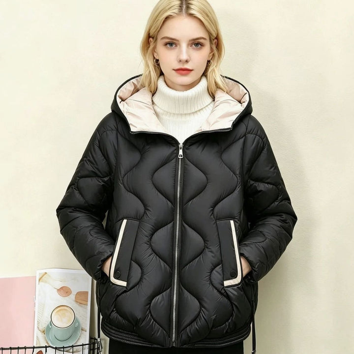 Women's Hooded Boxy Quilted Short Puffer Jacket