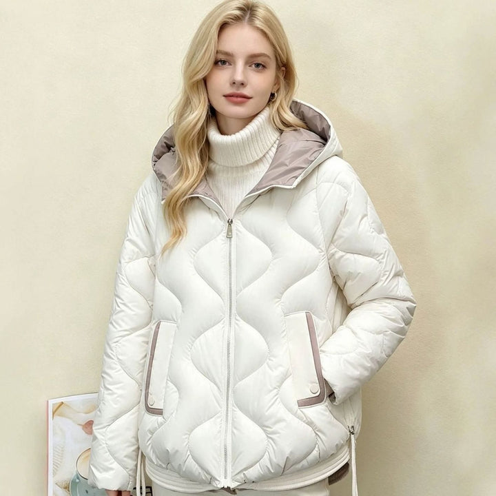 Women's Hooded Boxy Quilted Short Puffer Jacket