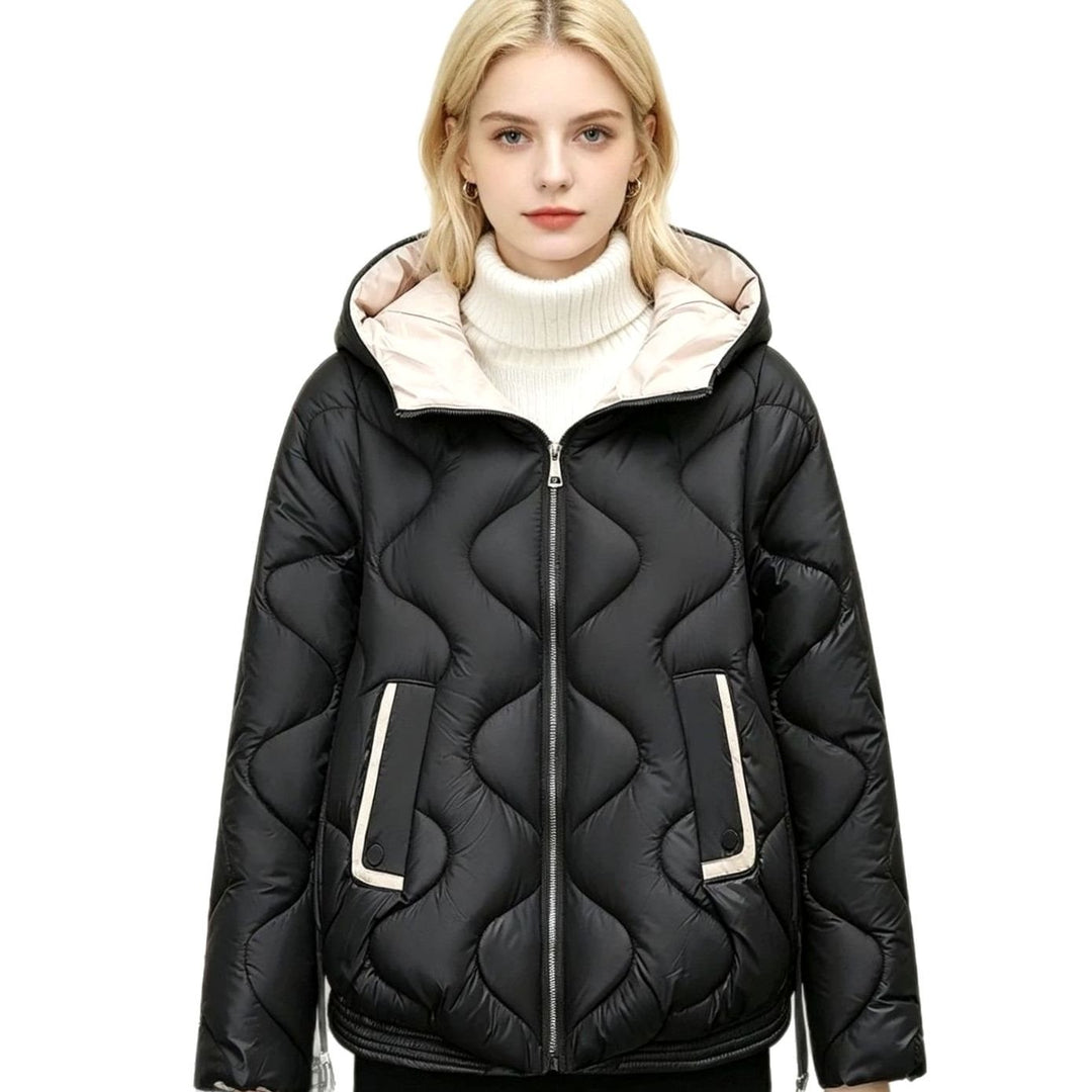 Women's Hooded Boxy Quilted Short Puffer Jacket