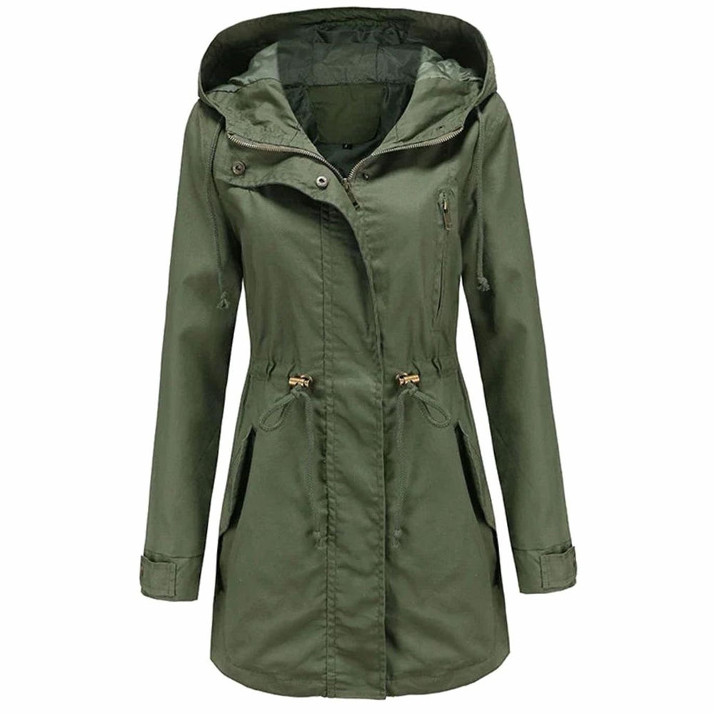 Women's Hooded Drawstring Utility Trench Coat