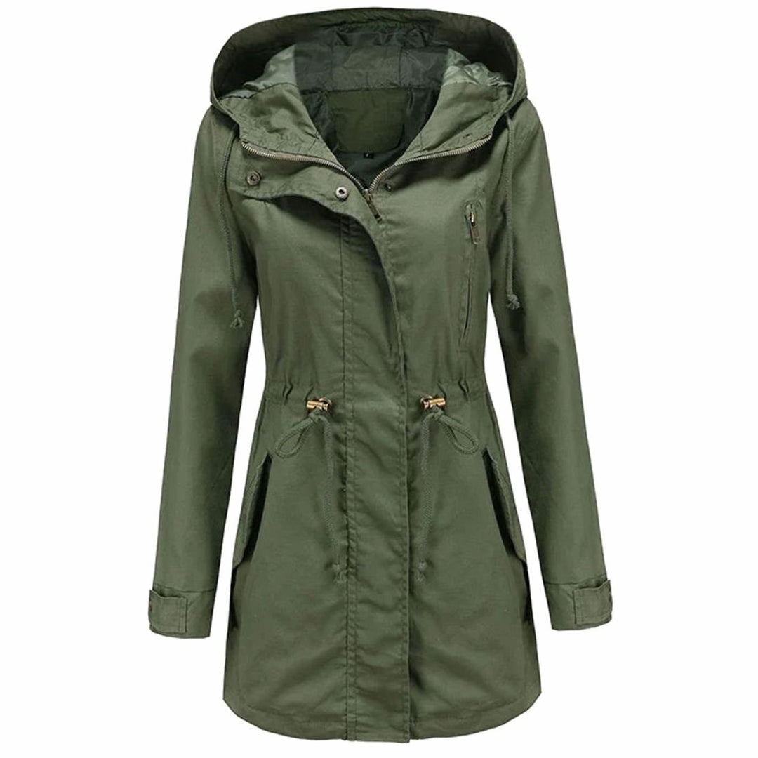 Women's Hooded Drawstring Utility Trench Coat