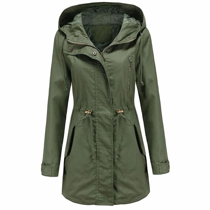 Women's Hooded Drawstring Utility Trench Coat