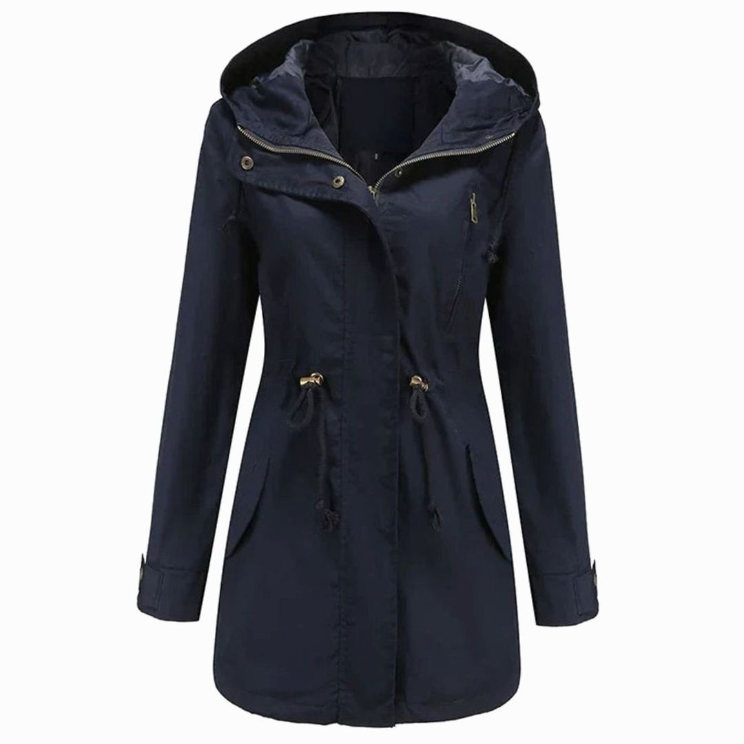 Women's Hooded Drawstring Utility Trench Coat