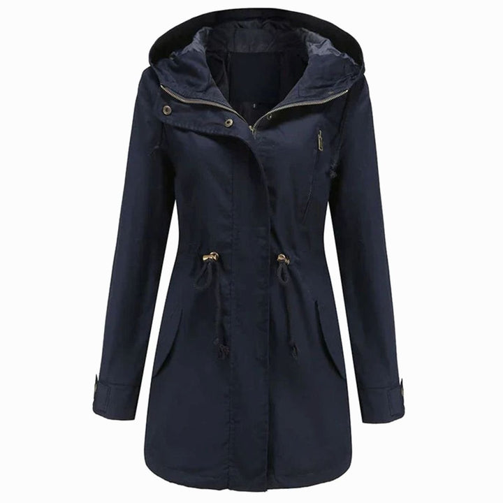 Women's Hooded Drawstring Utility Trench Coat