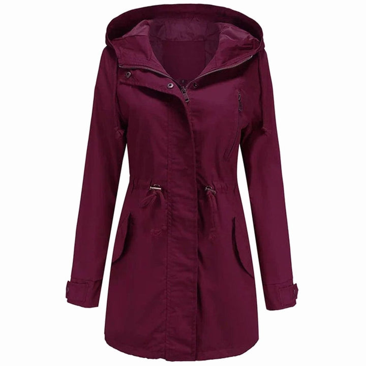 Women's Hooded Drawstring Utility Trench Coat