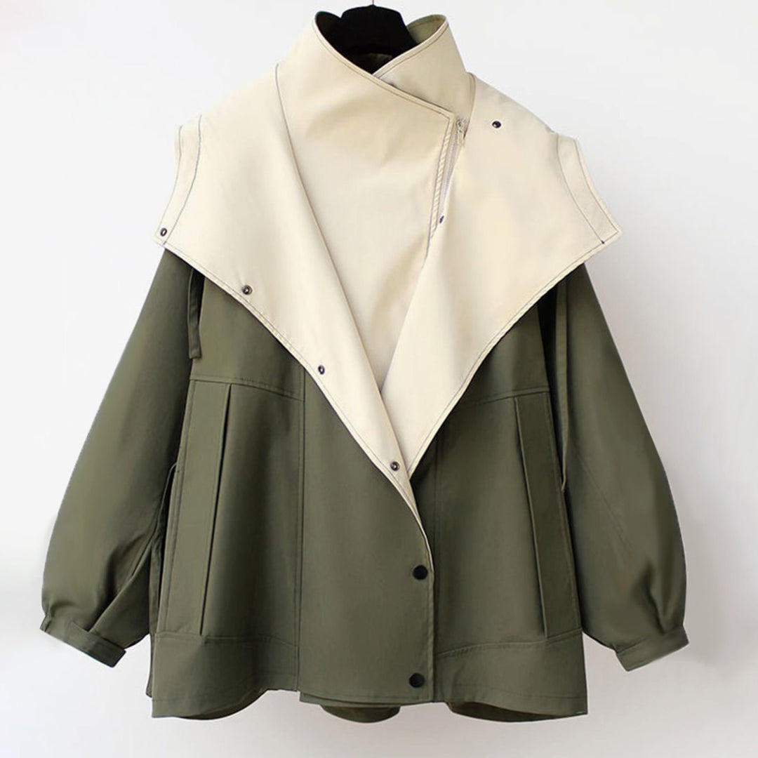 Women's Hooded Water-Repellent Elasticated-Waist Trench Coat