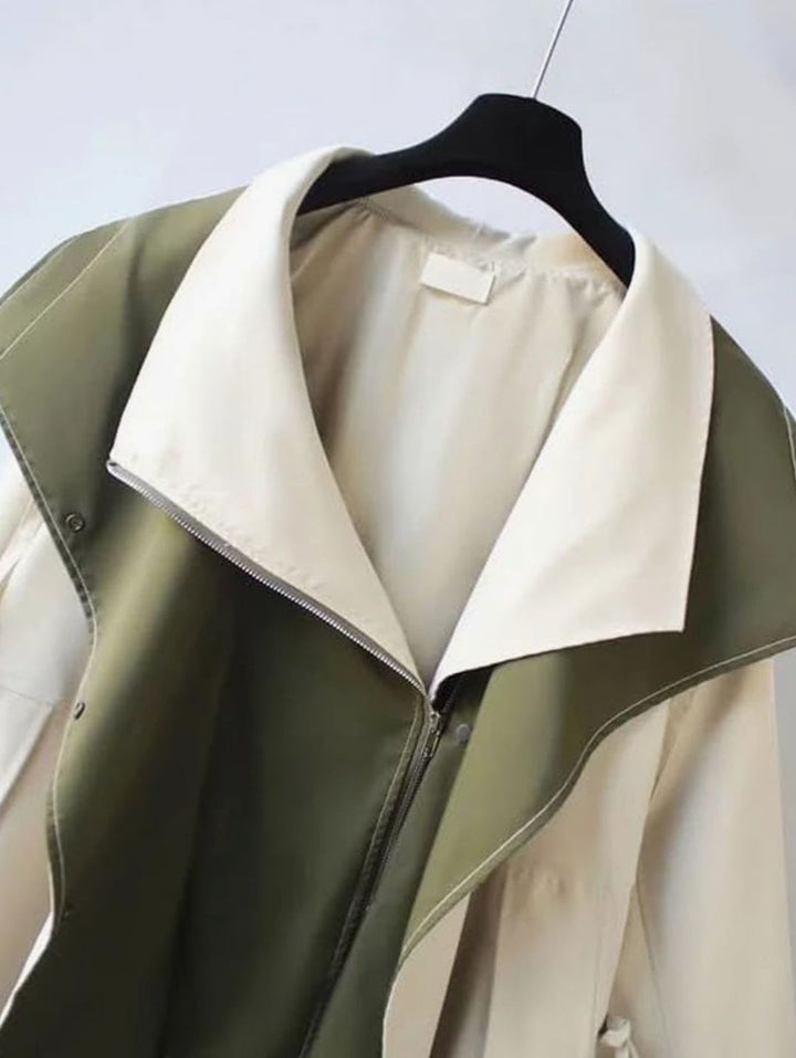 Women's Hooded Water-Repellent Elasticated-Waist Trench Coat