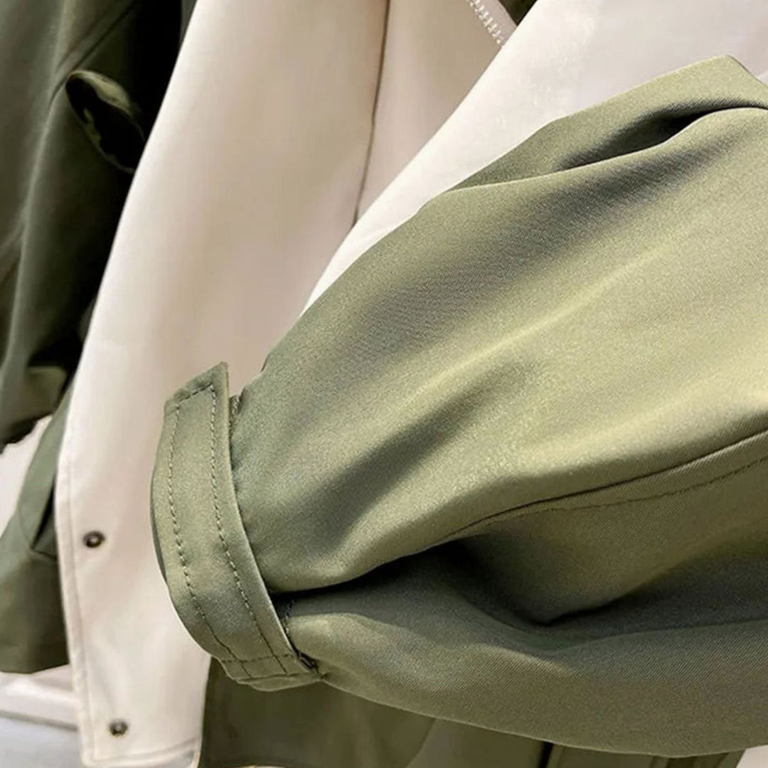 Women's Hooded Water-Repellent Elasticated-Waist Trench Coat