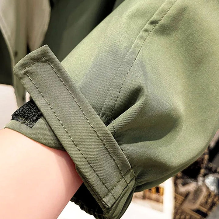 Women's Hooded Water-Repellent Elasticated-Waist Trench Coat