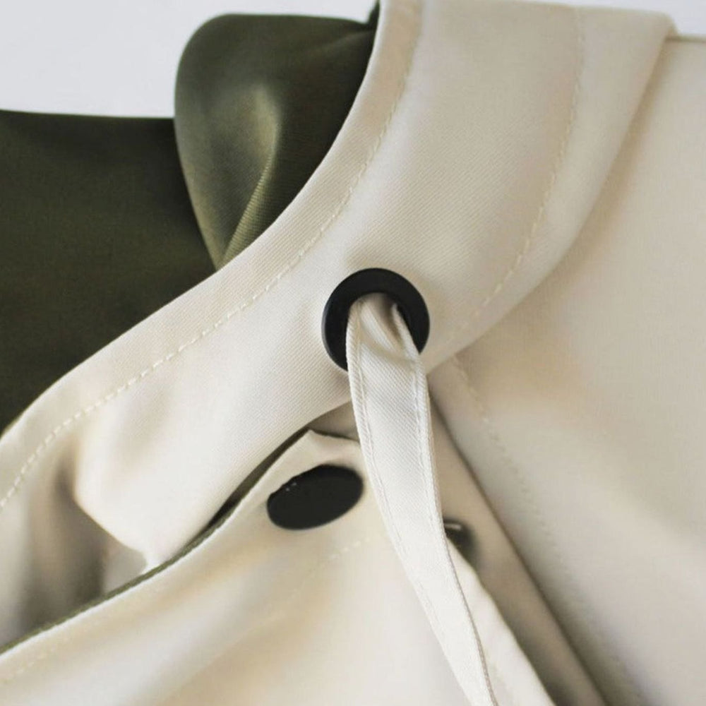 Women's Hooded Water-Resistant Elasticated-Waist Trench Coat