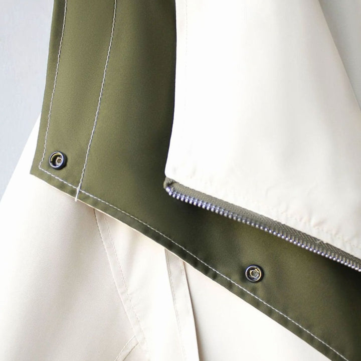 Women's Hooded Water-Resistant Elasticated-Waist Trench Coat