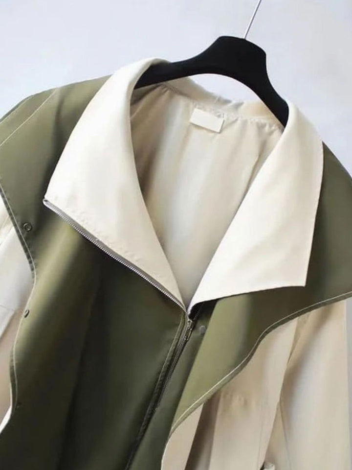 Women's Hooded Water-Resistant Elasticated-Waist Trench Coat
