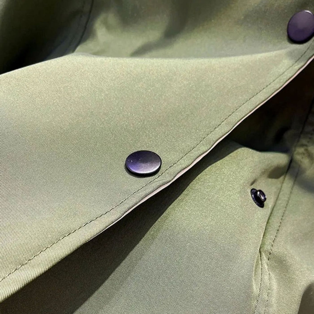 Women's Hooded Water-Resistant Elasticated-Waist Trench Coat