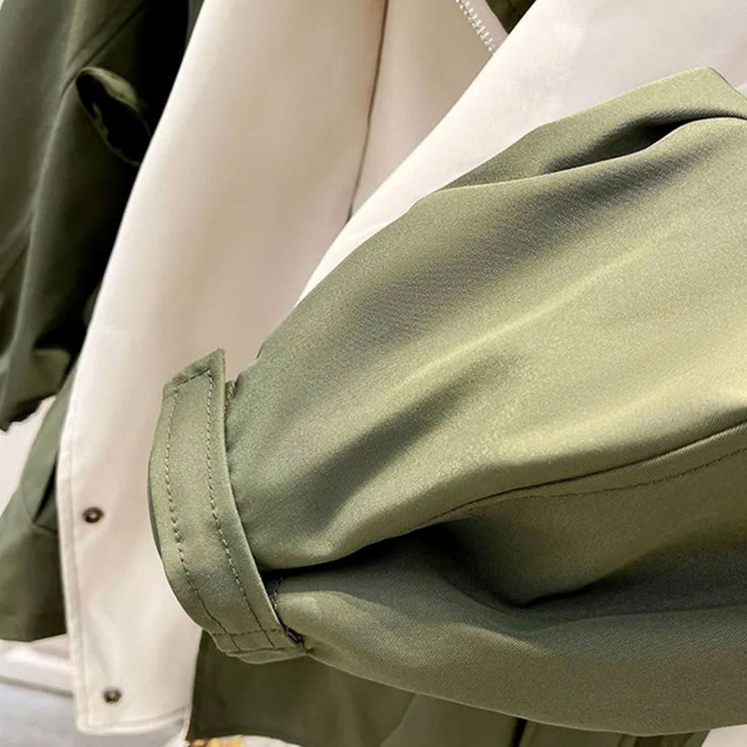 Women's Hooded Water-Resistant Elasticated-Waist Trench Coat