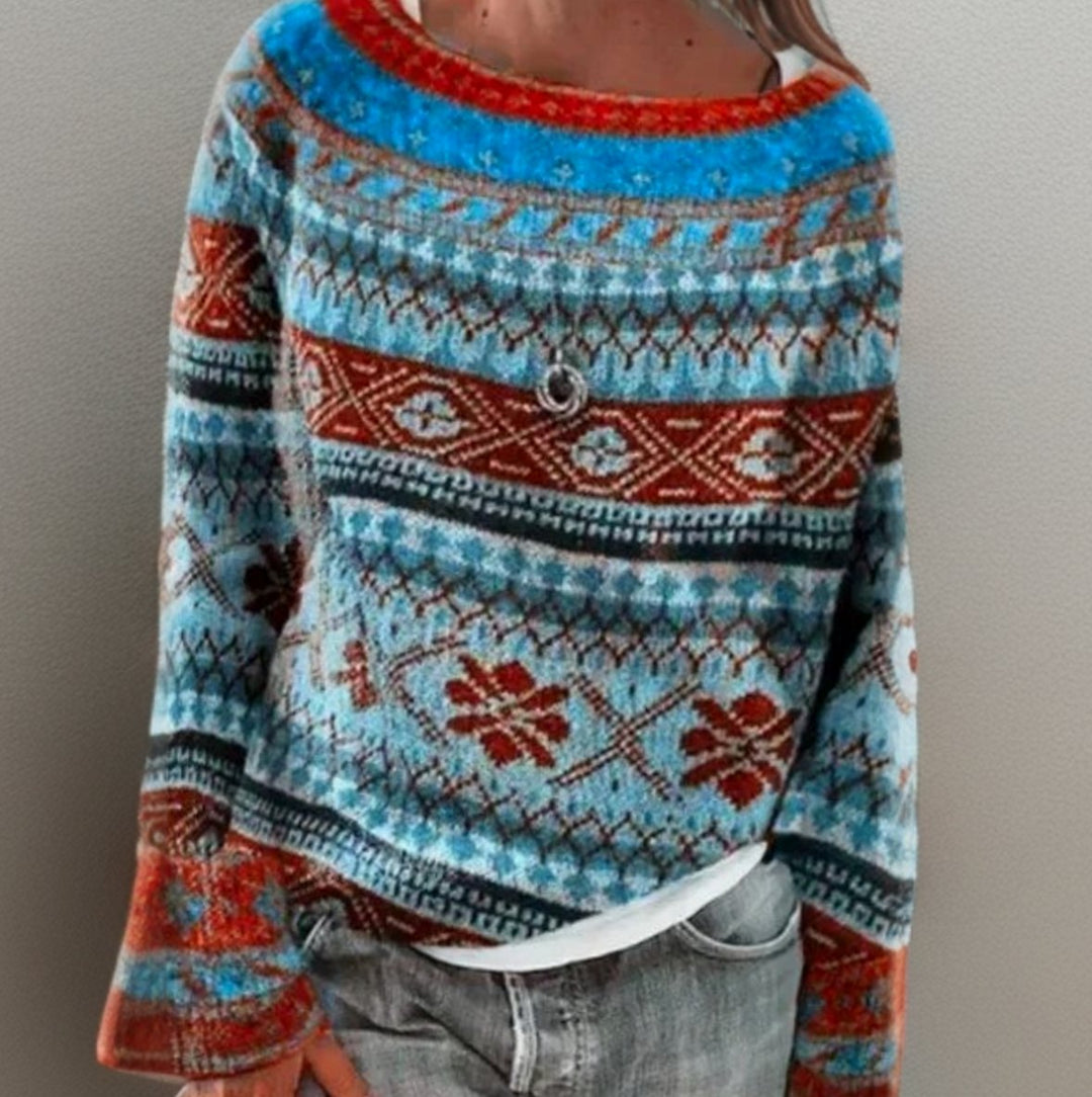 Women's Icelandic Fair Isle Oversized Knitted Jumper