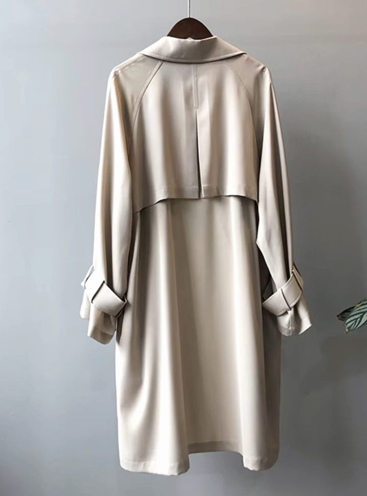 Women's Knee-Length Belted Trench Coat
