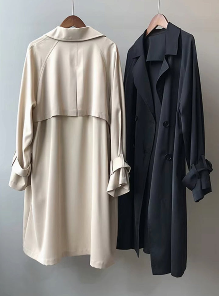 Women's Knee-Length Belted Trench Coat