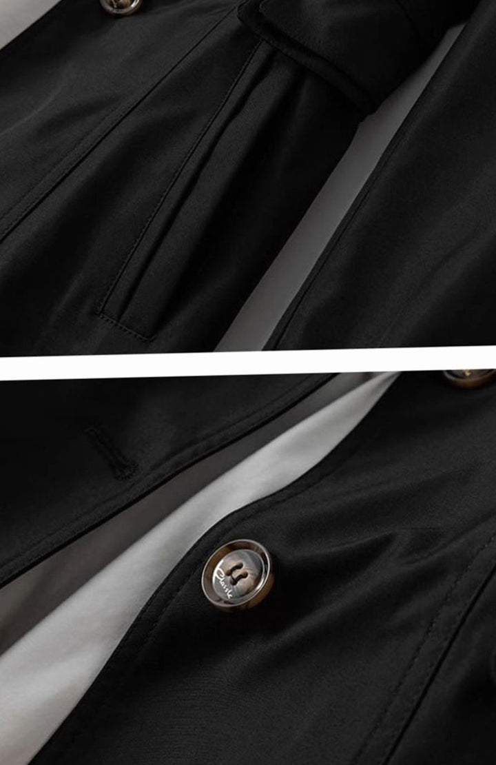 Women's Korean-Style Belted Lapel Trench Coat