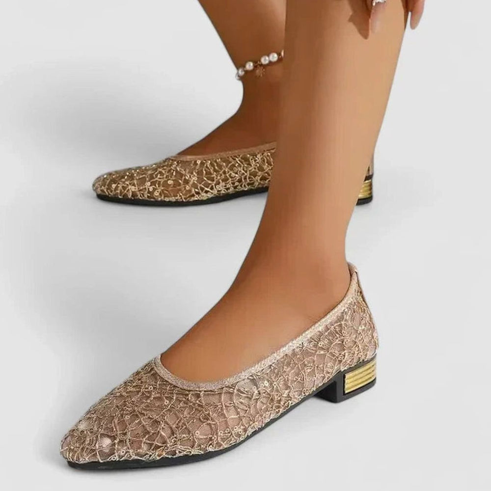 Women's Lightweight Orthopedic Lace Slip-On Ballet Flats