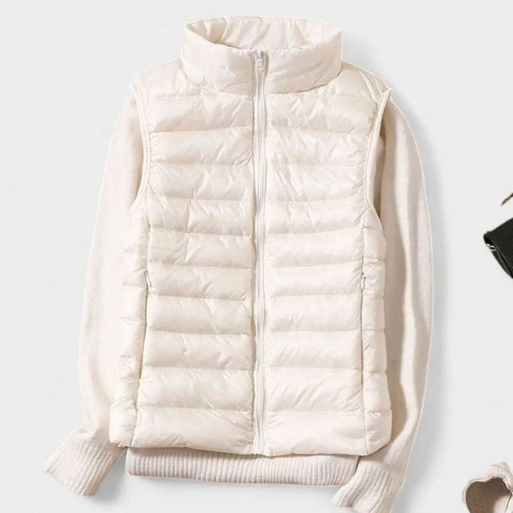 Women's Lightweight Quilted Sleeveless Puffer Vest Gilet - White