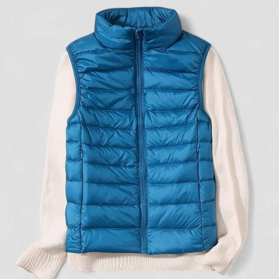 Women's Lightweight Quilted Sleeveless Puffer Vest Gilet - Sky Blue