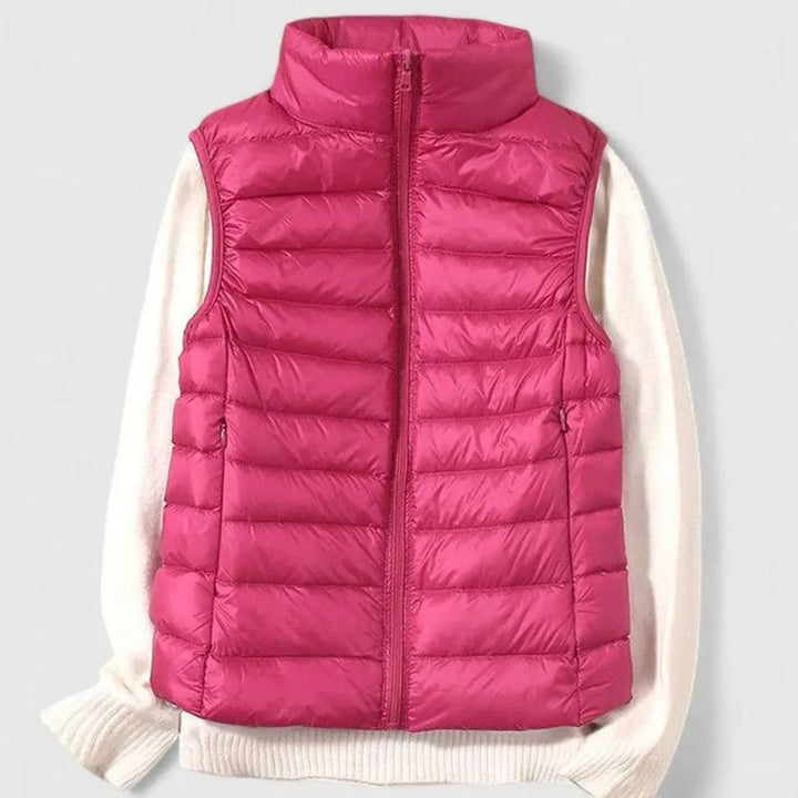 Women's Lightweight Quilted Sleeveless Puffer Vest Gilet - Rose