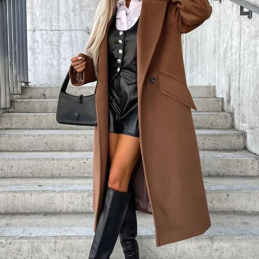 Women's Long Oversized Lapel Trench Coat