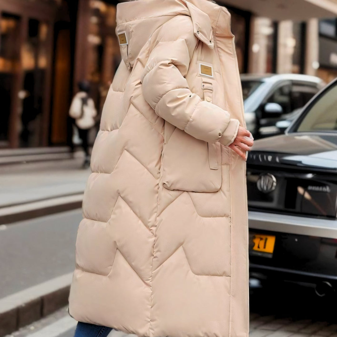 Women's Long Quilted Hooded Puffer Coat Oversized Fit