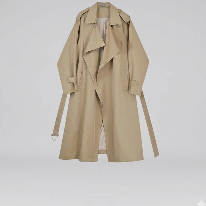 Women's Longline Belted Waterfall Trench Coat