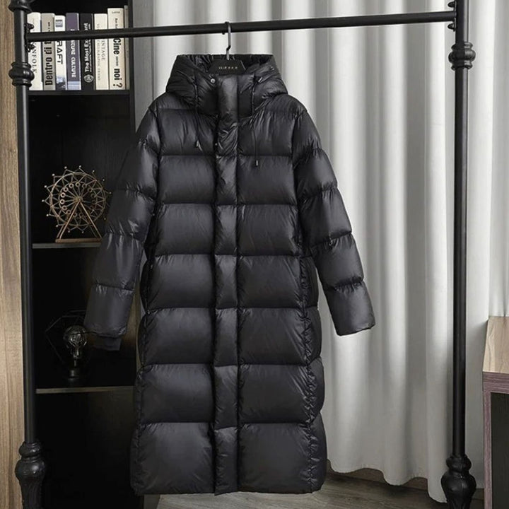 Women's Longline Hooded Duck Down Puffer Coat