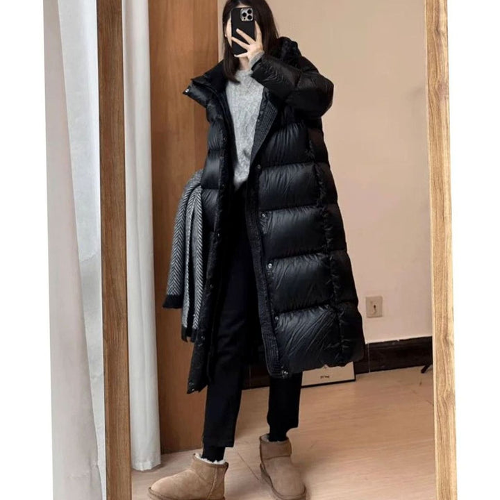 Women's Longline Hooded Duck Down Puffer Coat