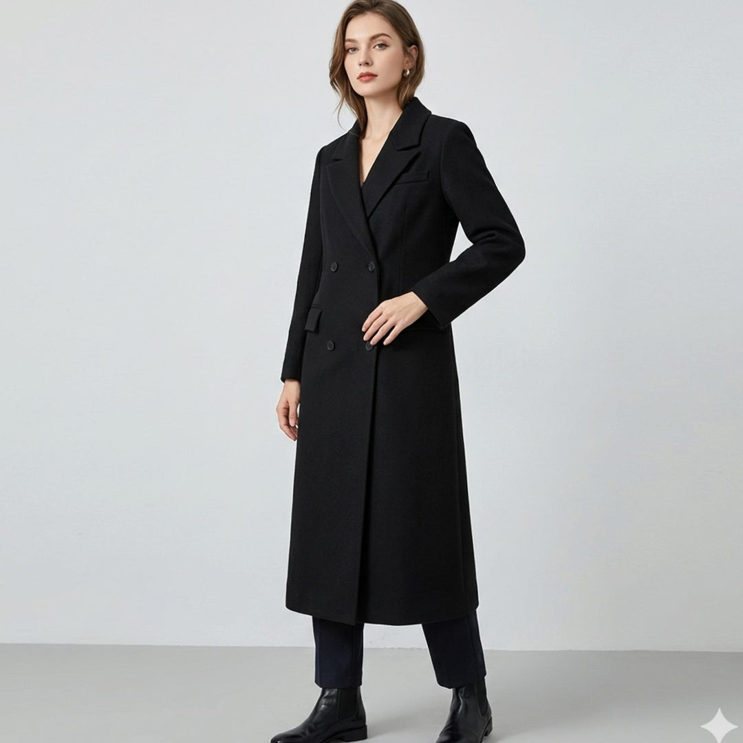 Women's Longline Single-Button Trench Coat High-Slit Hem
