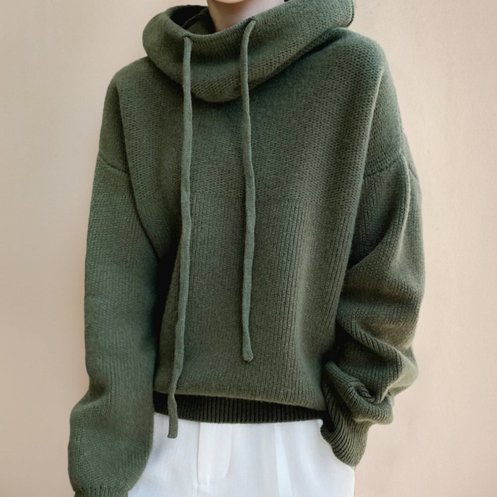Women's Merino Wool Hooded Knitted Jumper