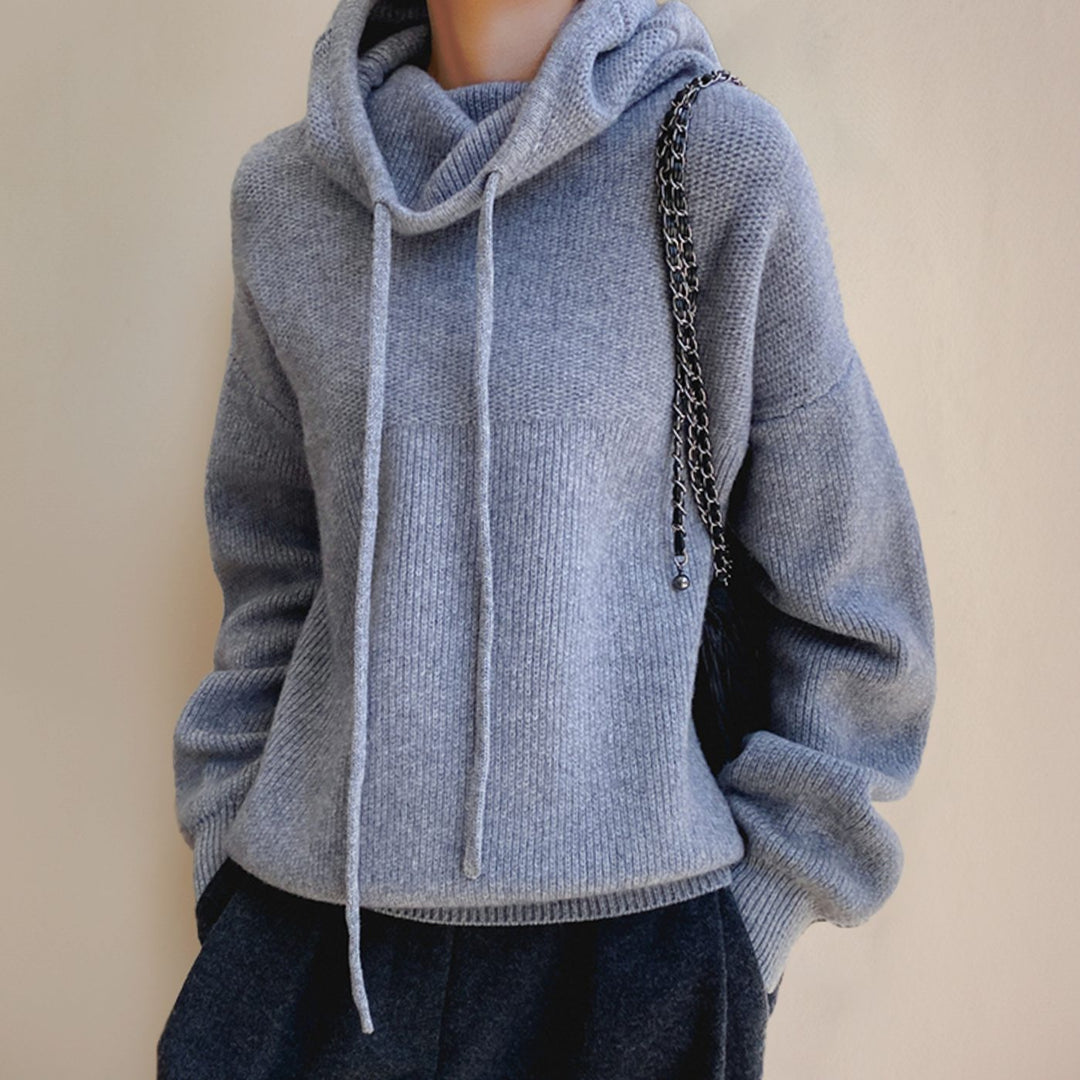 Women's Merino Wool Hooded Knitted Jumper