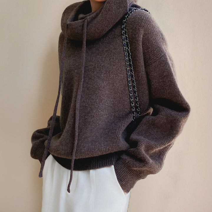 Women's Merino Wool Hooded Knitted Jumper
