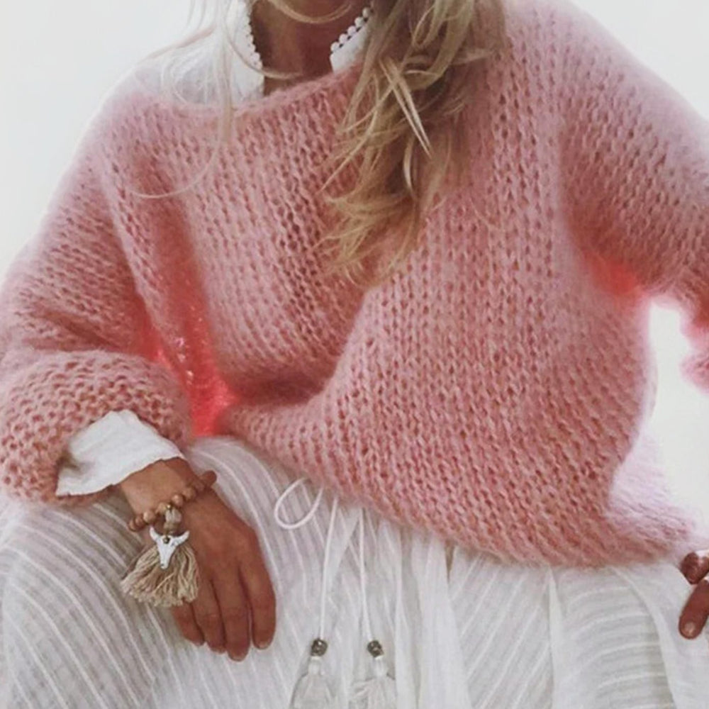 Women's Mohair-Blend Oversized Knitted Jumper