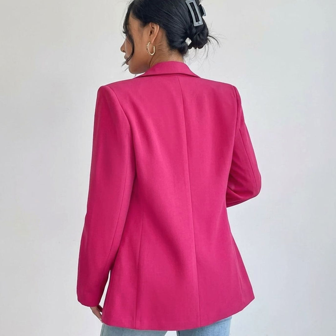 Women's Open-Front Lapel Mid-Length Smart Casual Blazer
